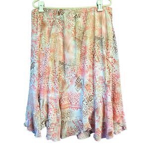 Vintage Fashion Bug Bias Cut Skirt Plus Sized 20w Paneled Chiffon Skirt